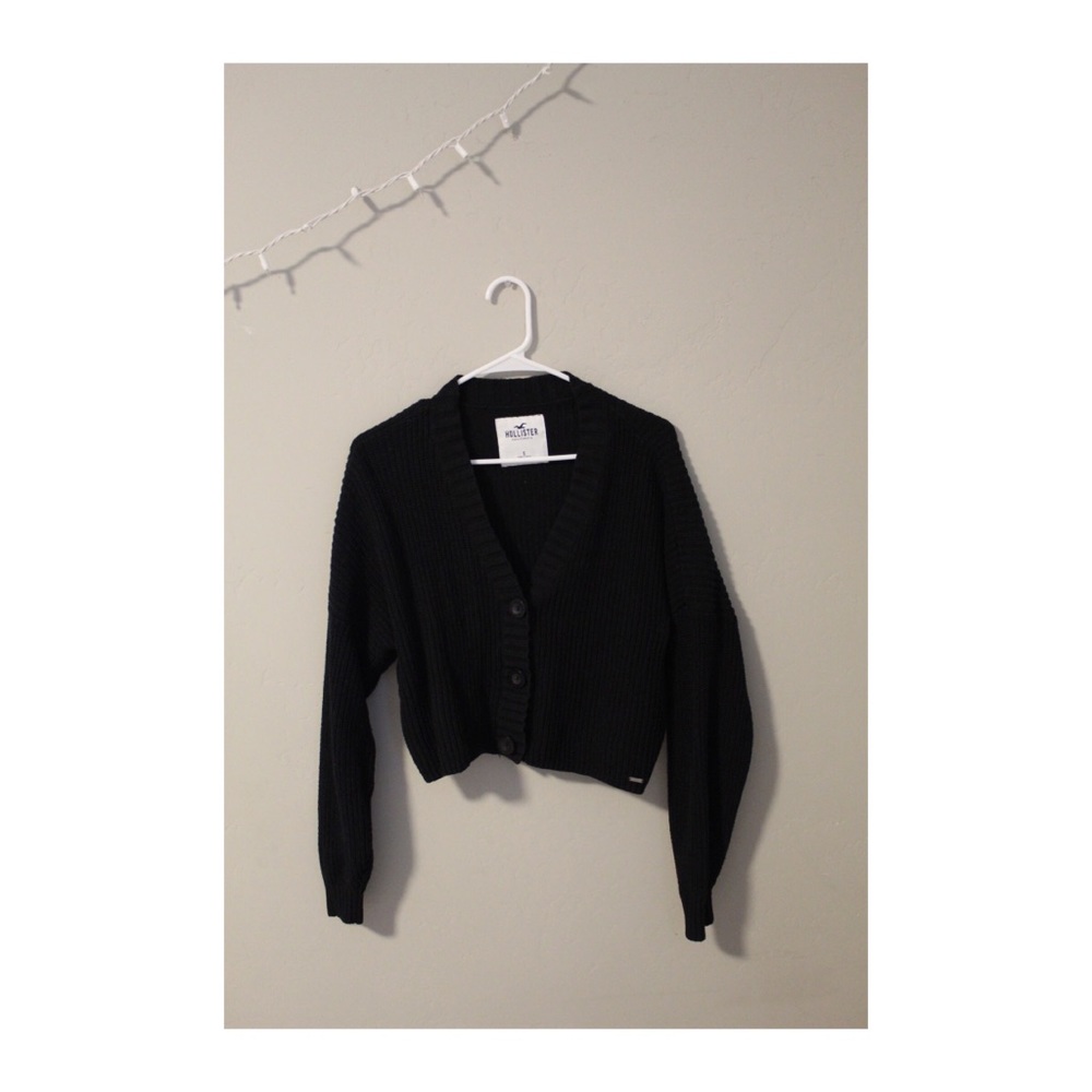 Black, cropped Hollister cardigan